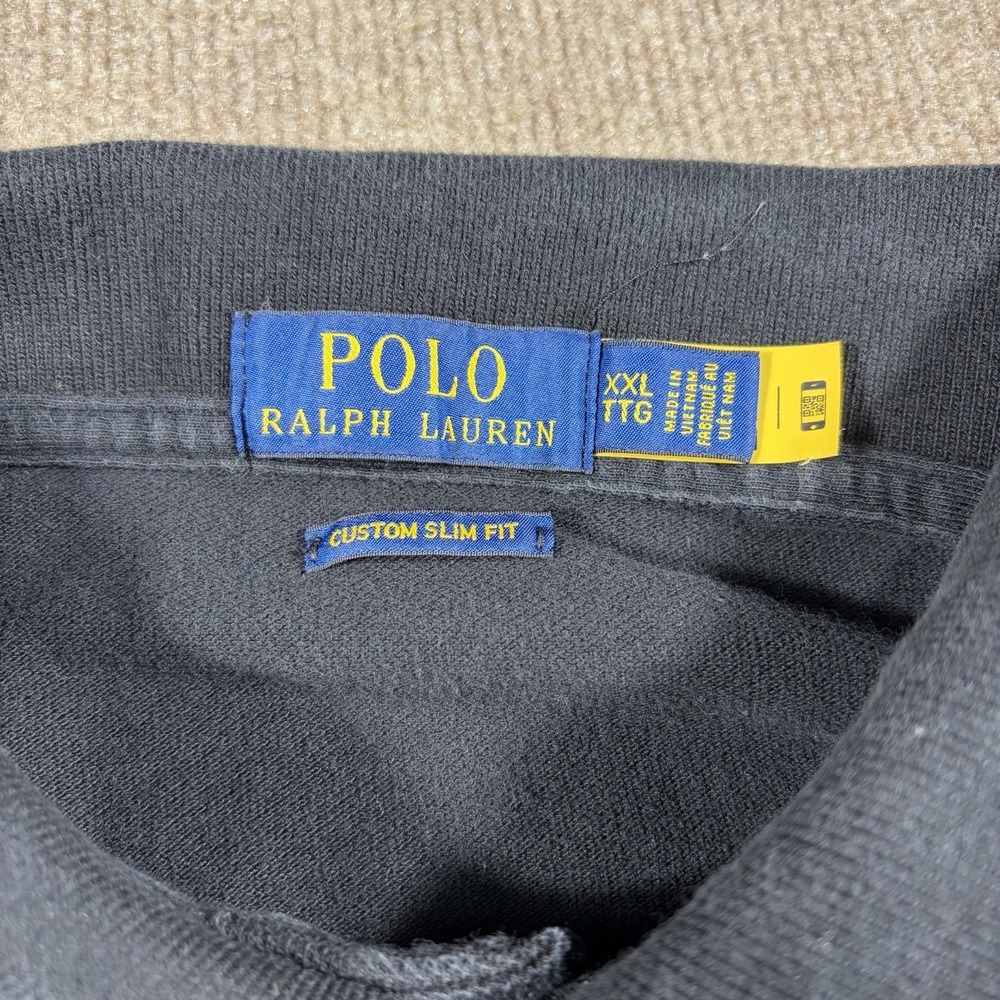 Polo Ralph Lauren men Short Sleeve Classic Fit Polo Collar XXL Black Cotton Pony - Picture 3 of 8